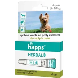 HAPPS KROPLE NA PCHŁY I KLESZCZE PSY MAŁE 5-10KG